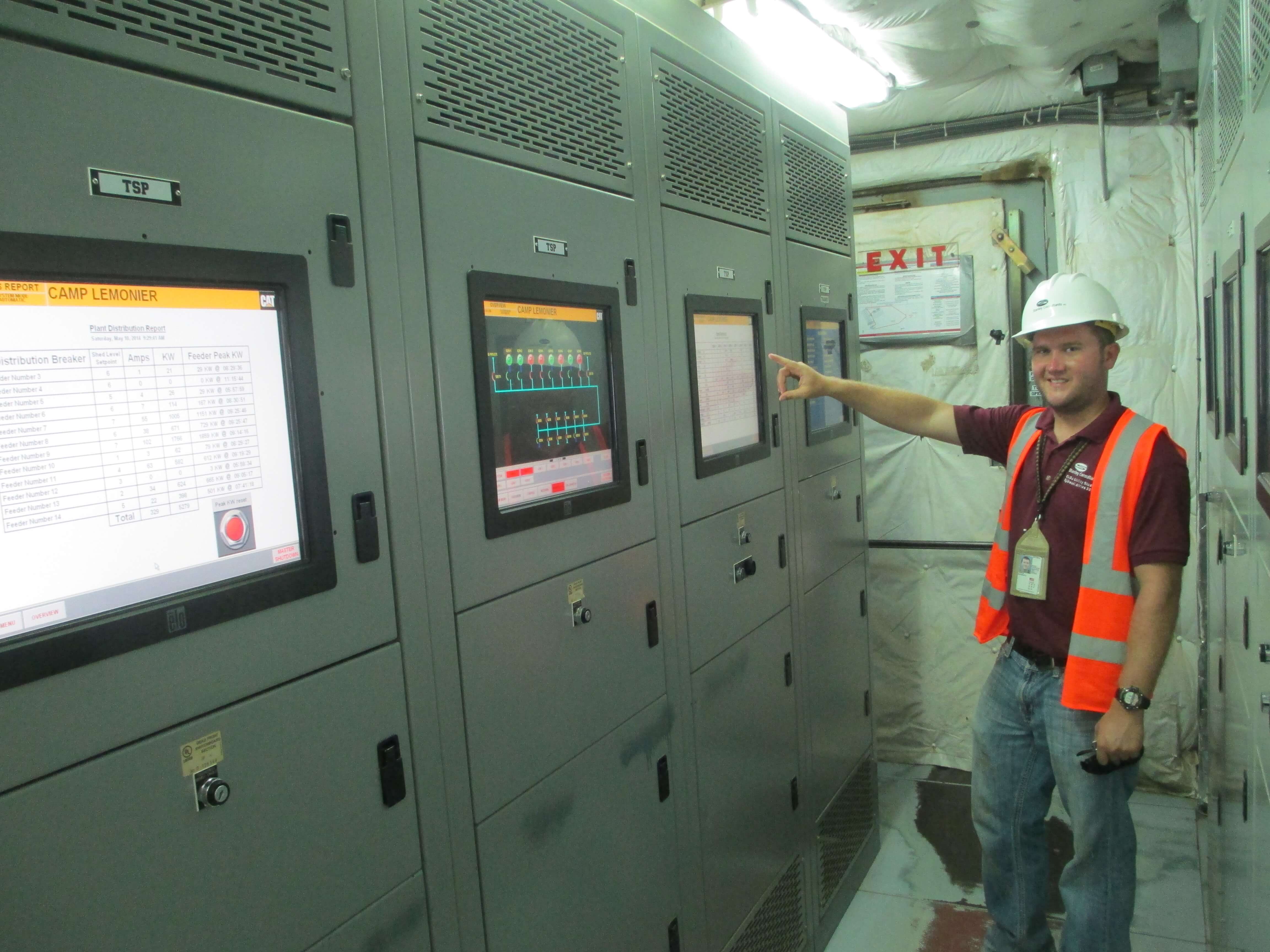 An engineer performing electrical data collection at Camp Lemonnier