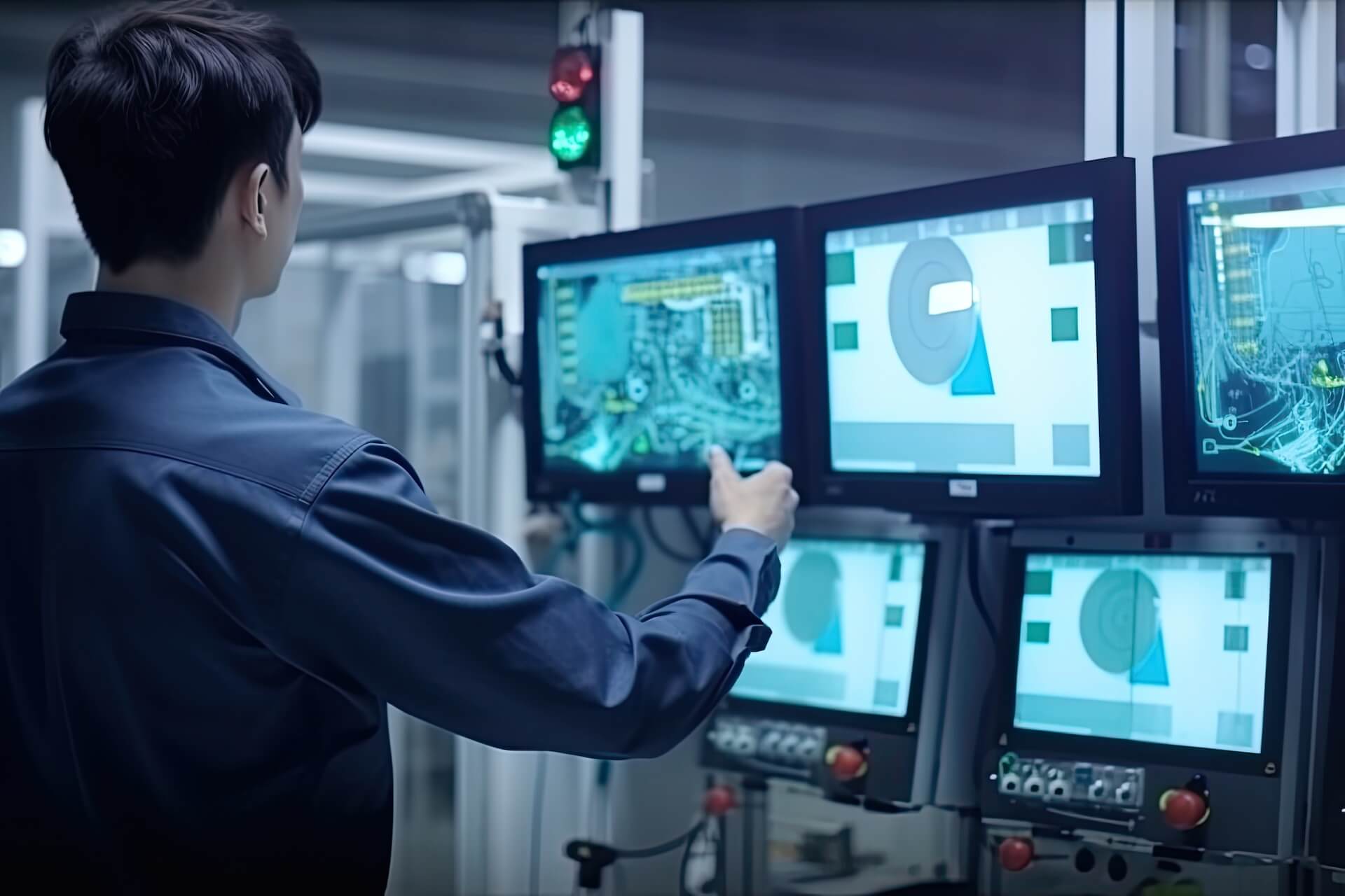 man in front of engineering computer systems